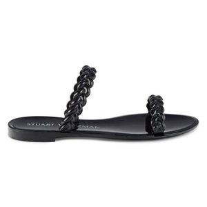 Stuart Weitzman Braida Sawyer Jelly Sandals Sz 6 Black
